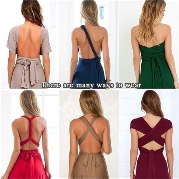 NEW•S-XL•Multi-Way Elegant Dress- Wine or White - Picture 5 of 8